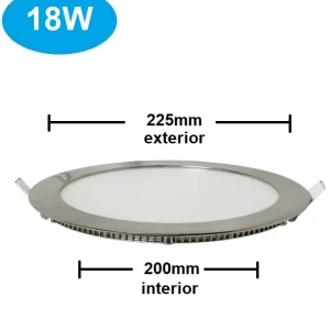 PANEL LED REDONDO EMPOTRAR 18w 6000K NIQUEL