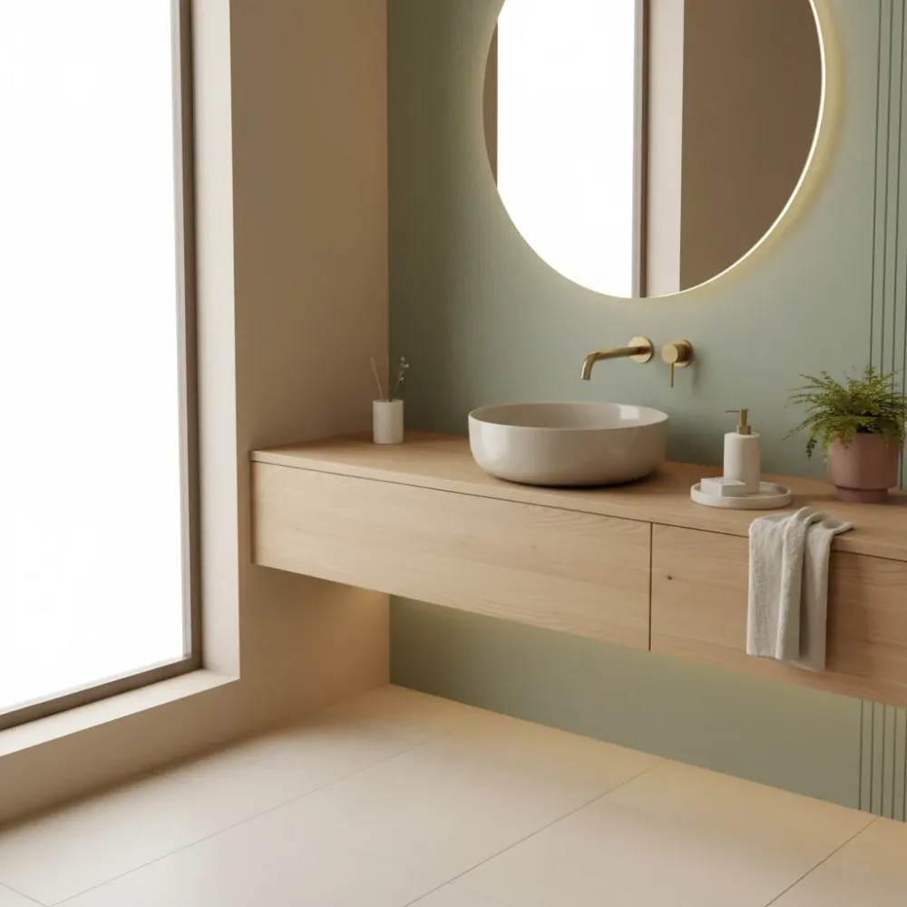Lavabo da appoggio Esbelto ceramica sabbia diametro 38,5 cm