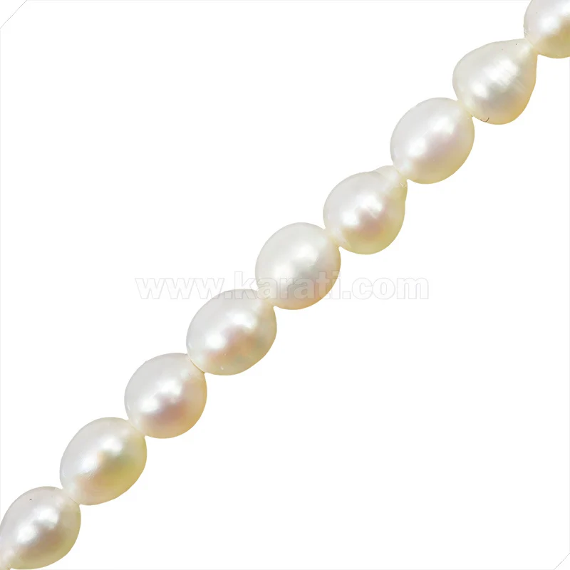 Acero Inoxidable Premium PF Perla Cultivada Esfera Irregular 3.2-3.6mm Blanco
