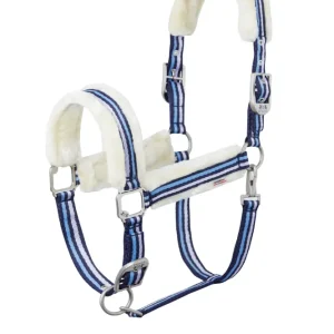 Cabezada de Cuadra con Piel SintéticoCameron Dark Navy P Acero al Carbono
