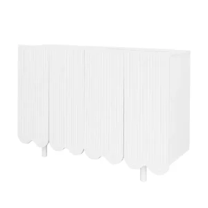 Aparador moderno - 4 puertas en forma de U con estantes - Blanco