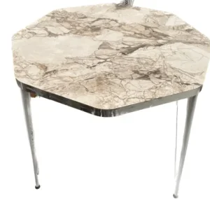 Mesa Okazo efecto mármol hexagonal Zincado y Cromatizado