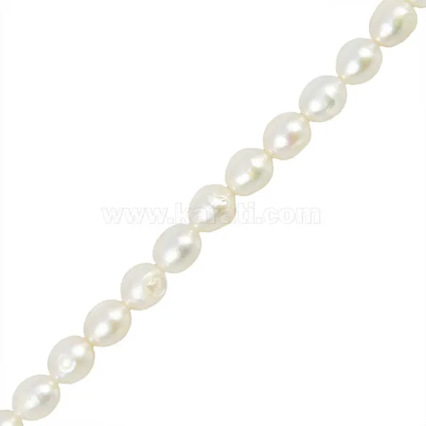 Perla Cultivada Arroz 6.5-7x5.5-6mm Blanco para Cargas Pesadas
