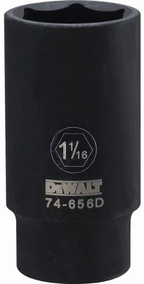 Dado de impacto profundo de 6 puntas SAE DeWalt de 1-1/16 pulg. x 1/2 pulg., 1 pieza