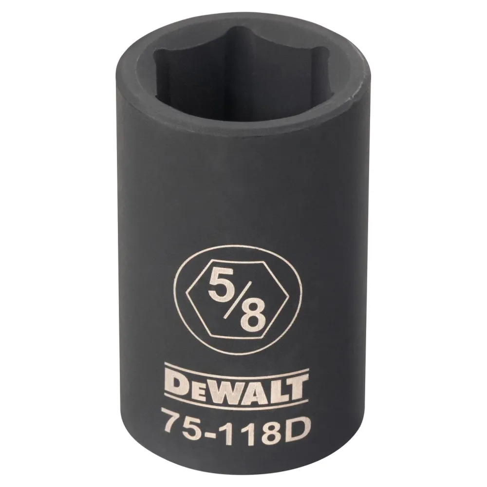 Dado de impacto profundo de 6 puntas SAE DeWalt de 5/8 pulg. x 1/2 pulg., 1 pieza