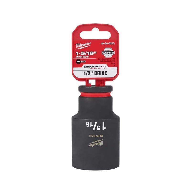 Dado de impacto profundo de 6 puntas SAE de 1-5/16 pulg. x 1/2 pulg. de Milwaukee Shockwave, 1 pieza