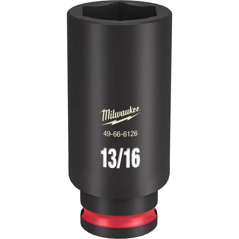 Dado de impacto profundo de 6 puntas SAE SHOCKWAVE de Milwaukee, 13/16 pulg. x 3/8 pulg., 1 pieza