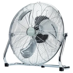 MPM MWP-04 Ventilador Industrial Suelo, 35 cm, Cuerpo Acero, 3 Aspas Metálicas, 3 Velocidades, Silencioso, 60, Plata