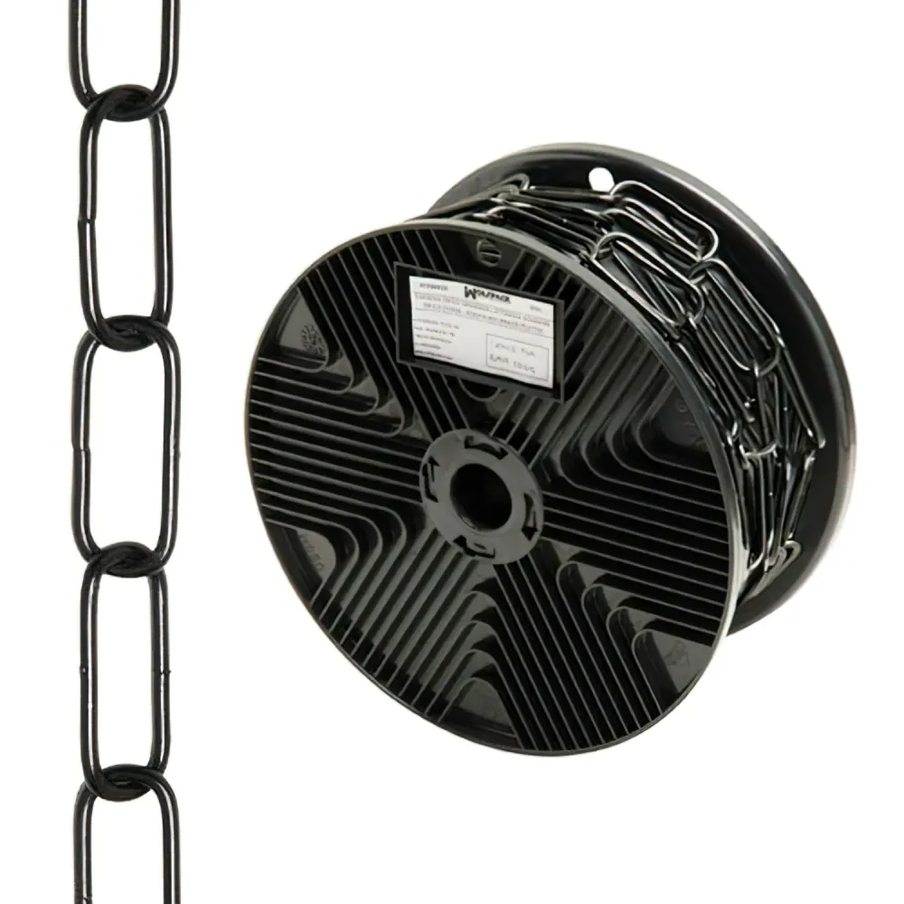 Cadena Decorativa Lisa Negra 3,4x43 mm. Rollo 20 metros con Agujero Estándar