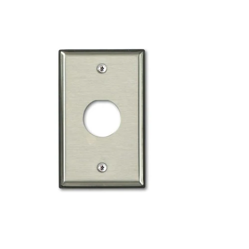 Leviton 1 Port Simple Gang Industrial Wallplate Stainless Steel D6710-1S1