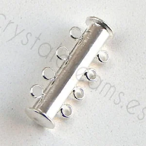 Cierre Magnetico - 8 anillas - 25x10mm - Plateado con Recubrimiento TiAlN