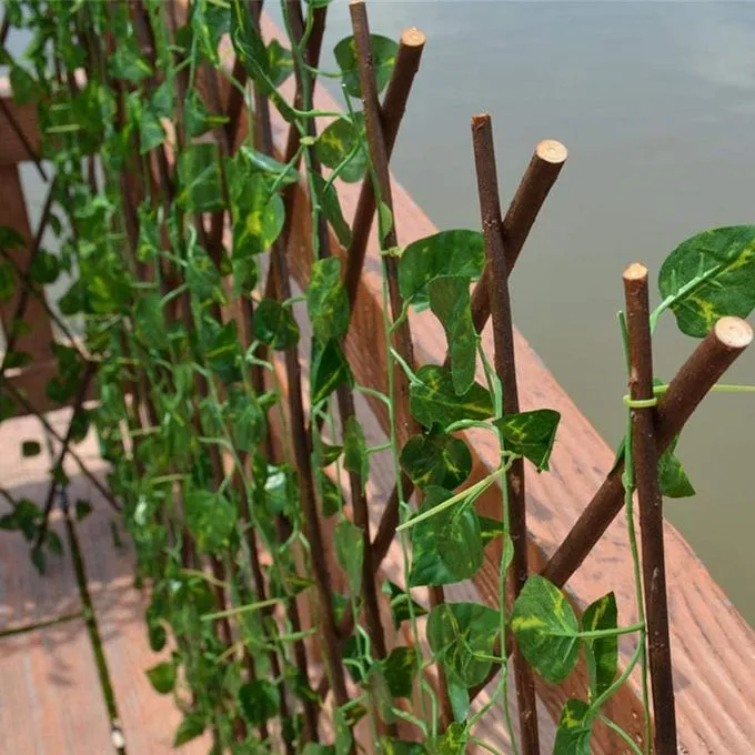 Cloture de Jardin rétractable - Treillis extensible - Feuille de Lierre - Mur végétal