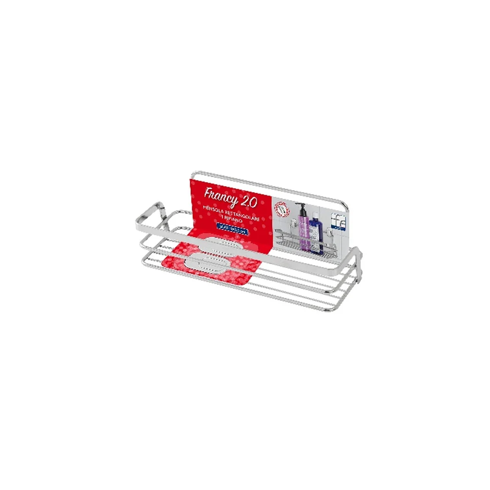 Estante rectangular cromo radiante 26x11x11 cm con 1 repisa