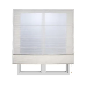Estor Plegable con varillas estor textil traslúcido Rayas blanco 90 x 175 cm