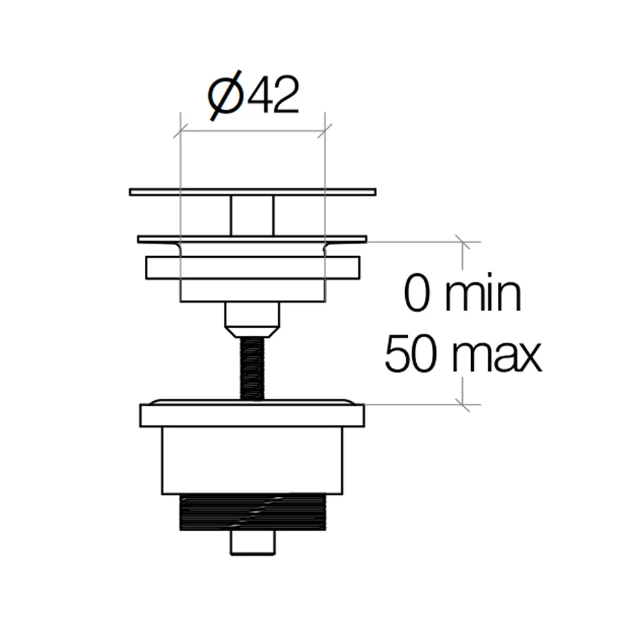 Piletta click clack ultrapiatta 1''1/4'' con troppopieno ottone cromato regolabile cm 0-5 Lineabeta