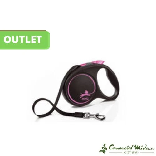 Polea Plana [OUTLET] Correa FLEXI Design, Talla M, Negro/Rosa (Cinta 5m)