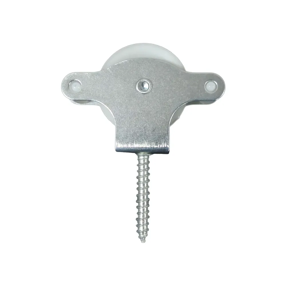 Polea Tendedero Wolfpack Zincado 40 mm. Roldana Plástico con Tirafondo Sin Mantenimiento