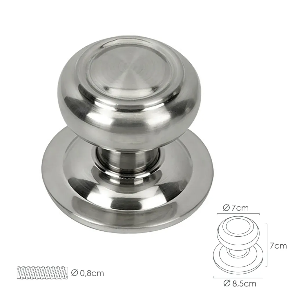 Pomo de Bloqueo Pomo Puerta Seta Color Inox Oryx