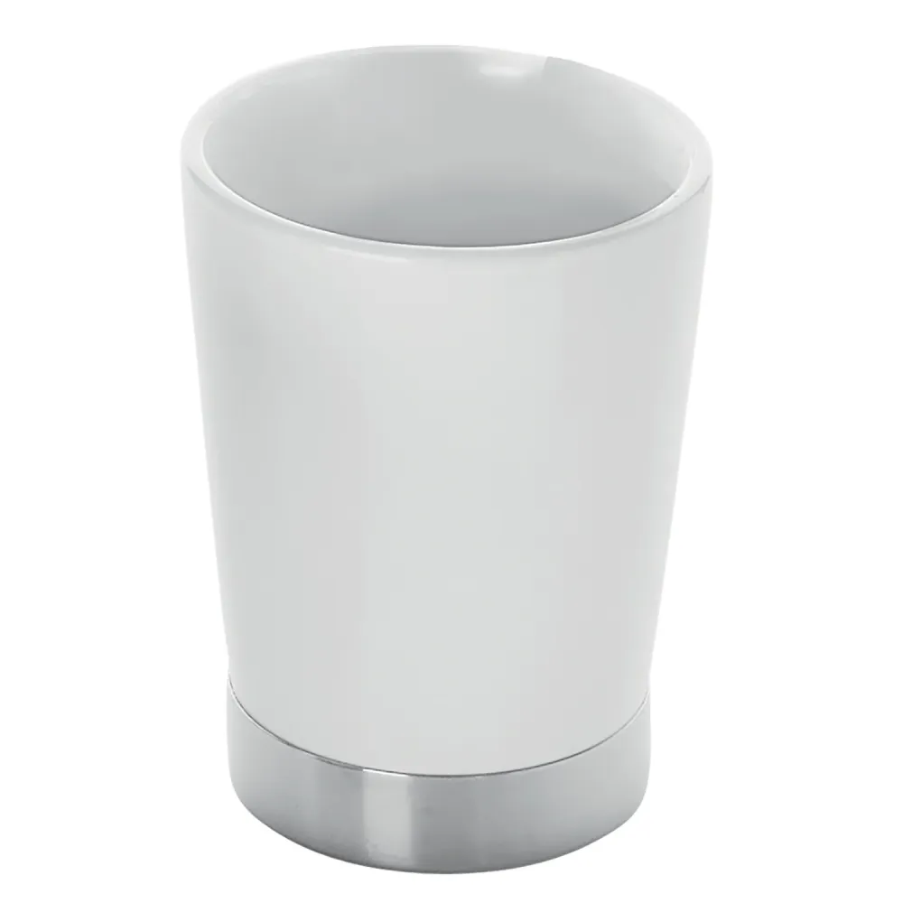 Portaspazzolini ceramica e Acciaio Inox Gedy serie Petunia - Bianco