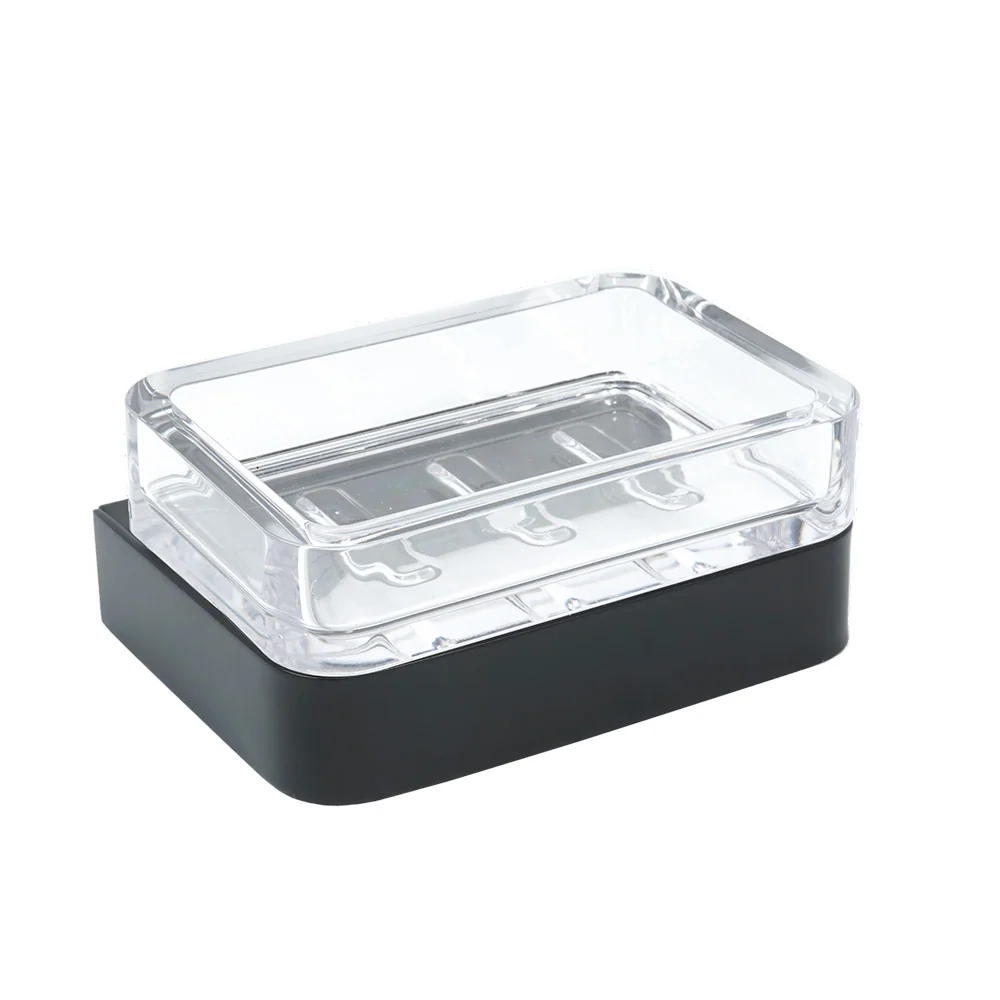 Porta sapone acciaio verniciato nero e materiale termoplastico, fissaggio con viti o colla mod.25 Metaform