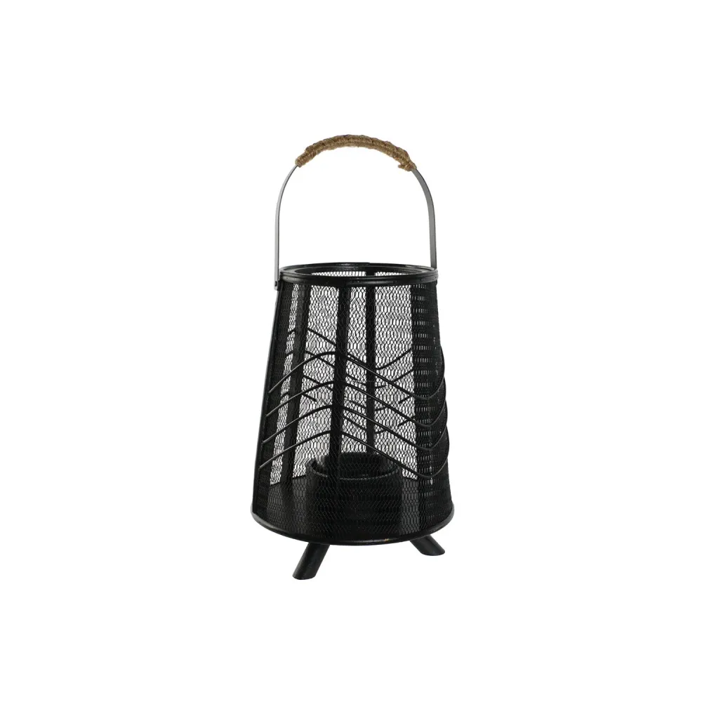 PORTAVELA ACERO RATAN 23X23X31:5 NEGRO