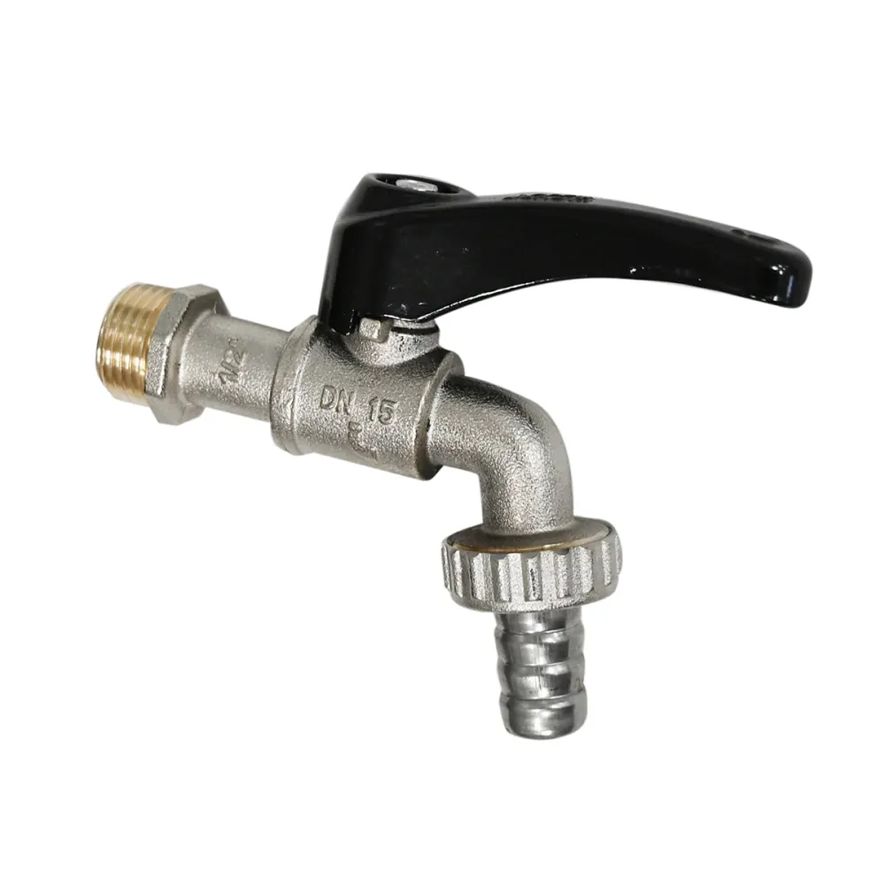 Rubinetto portagomma sfera con leva nera 1/2"