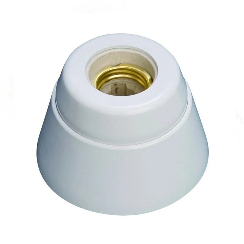 Alta Luminosidad Portalámparas Superficie Recto E27 Interior Porcelana