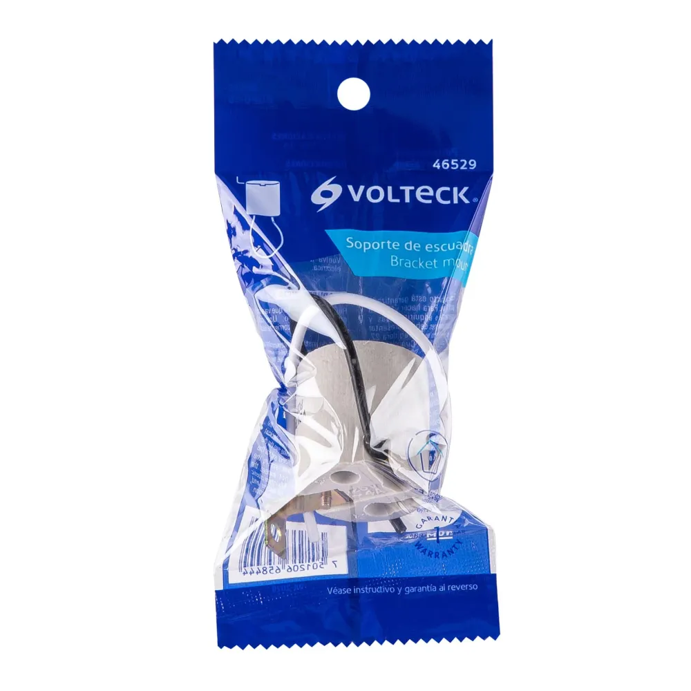 Sensor de Proximidad Portalámpara de porcelana, soporte tipo escuadra, Volteck