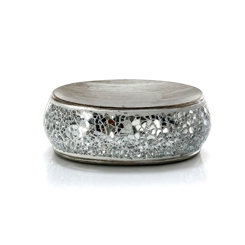 Portasapone ceramica e vetro Gedy serie Myosotis - Argento