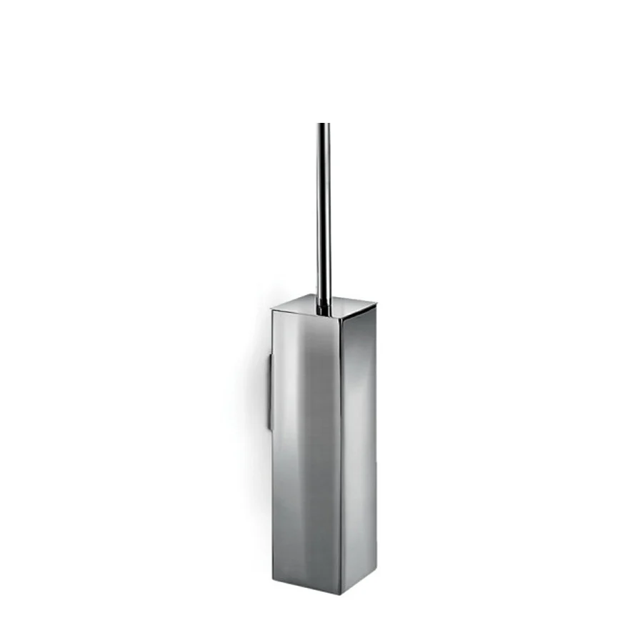 Portascopino parete acciaio inox satinato forma squadrata Lineabeta collezione Skoati