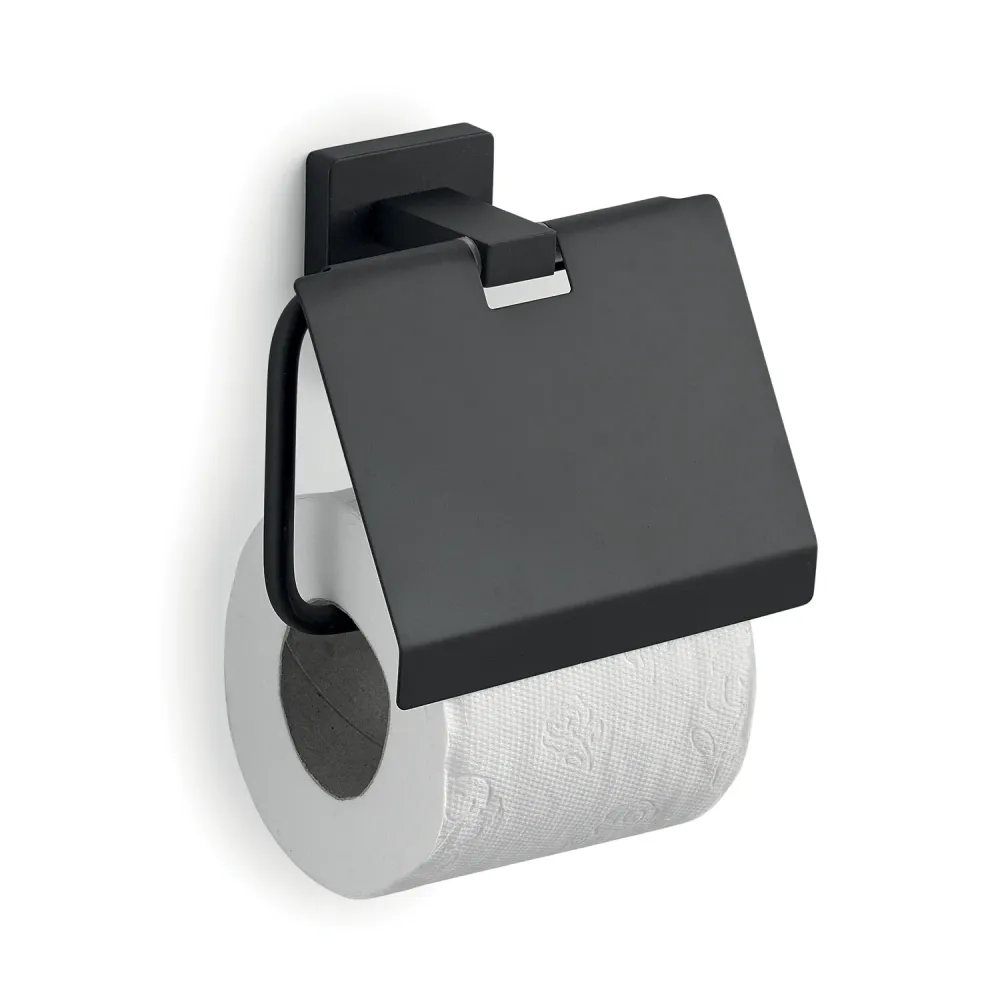 Portarotolo coperto parete Acciaio Inox Gedy modello Atena - Nero Matt