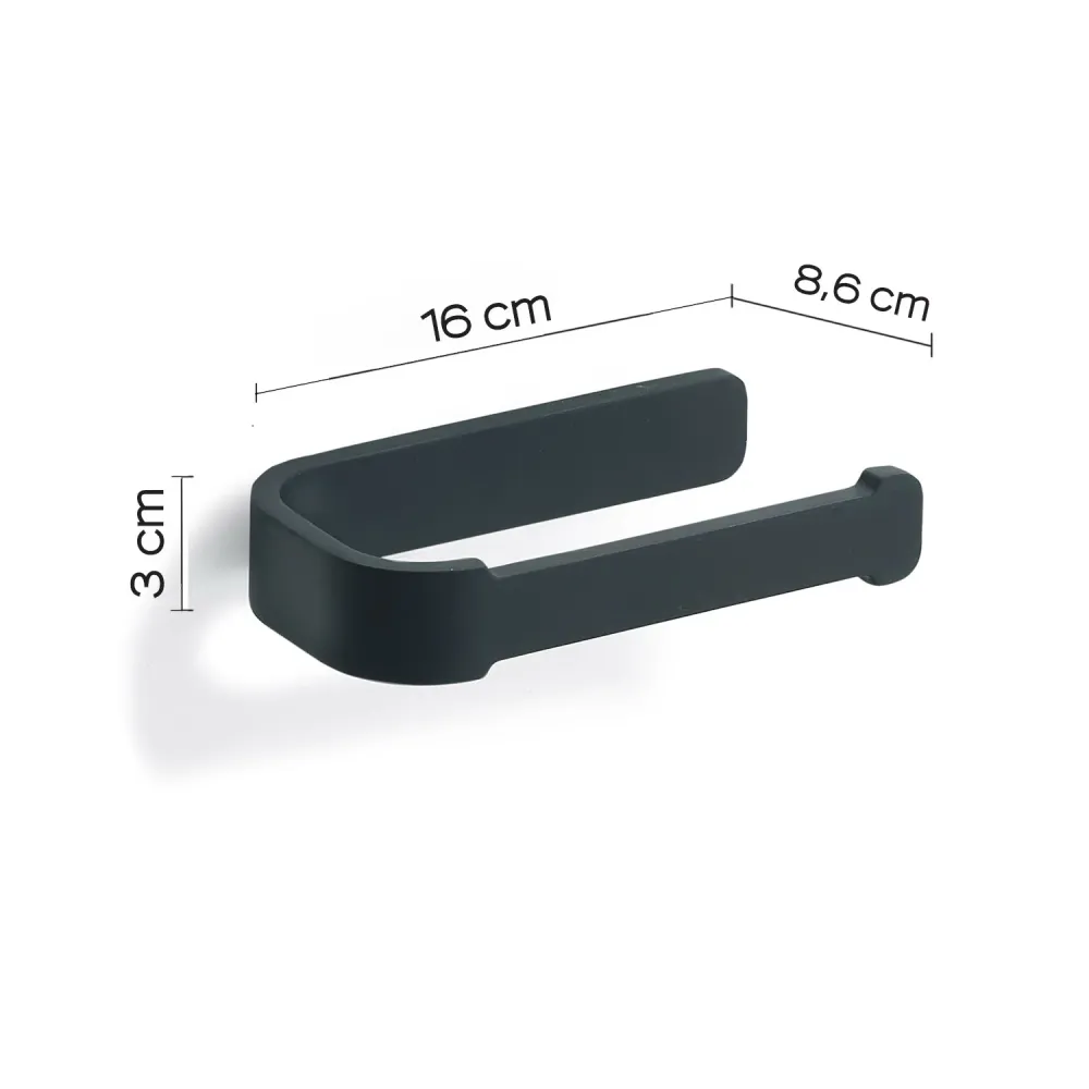 Portarotolo Ottone, Acciaio Inox e Cromall Outline di Gedy - Nero Matt