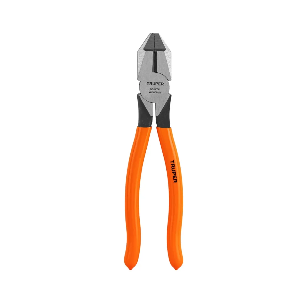 Pinza para electricista 8" uso rudo, mango pvc, TRUPER T201-8