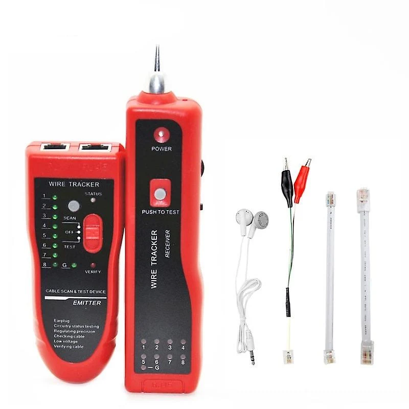 Probador de Cables LAN con Generador de Tono Chicharra RJ-45 y RJ-11 con Estuche Rígido