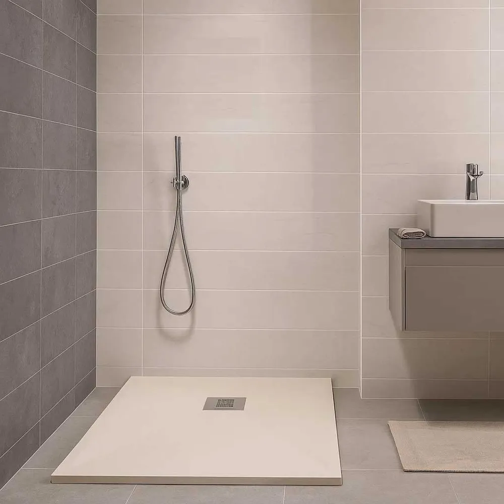 Piatto doccia qualità Premium Vip Evo 70x120 mineralmarmo colore Crema superficie Antibatterica