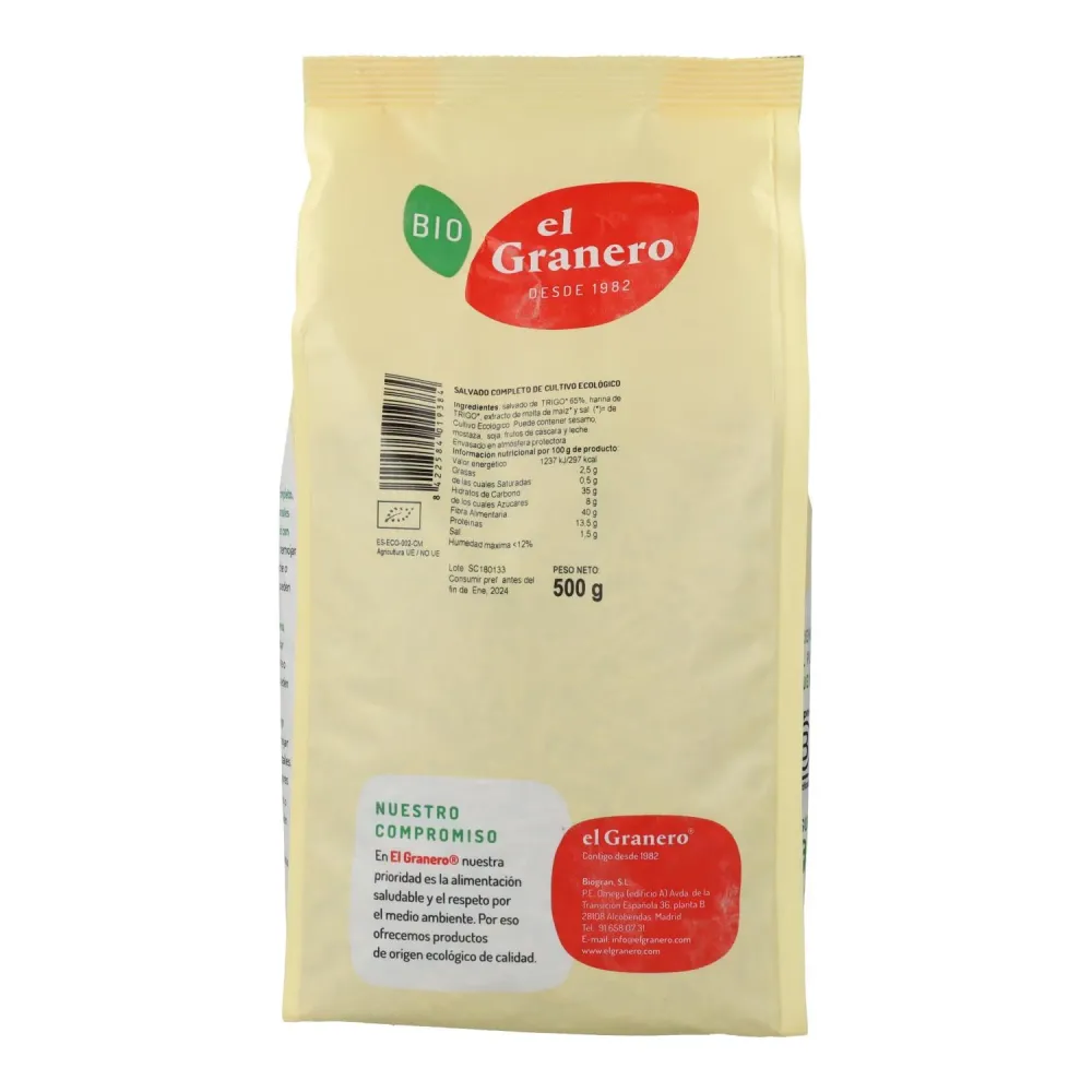 Salvado completo, 500 g El Granero