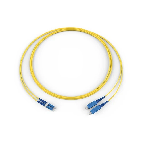 3 Meters Fiber Optic Jumper Standard LCUPC Duplex SM 2F Zipcord Riser Standard Dorado claro Jacket 045802R5120003M