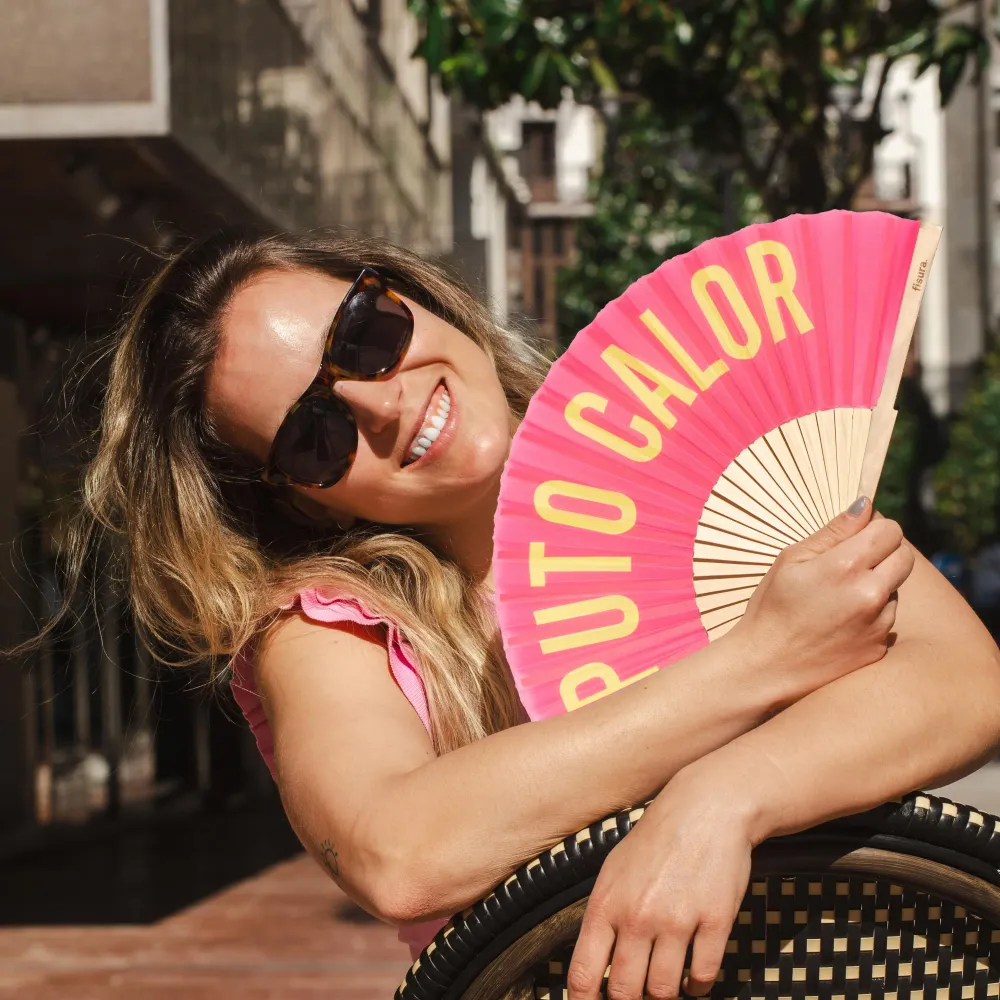 Abanico "Puto calor" rosa | Alta Conductividad Térmica