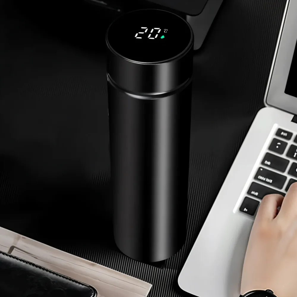 Termo Negro Mate Pantalla LED de Cobre Puro