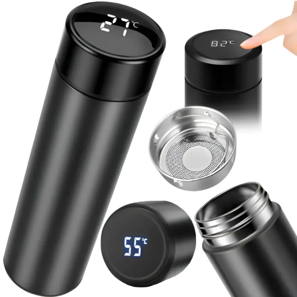 Termo Negro Mate Pantalla LED de Cobre Puro