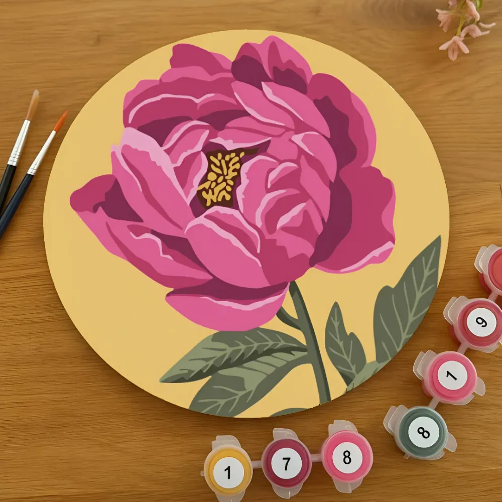 Disco de Madera - Flor rosa para Uso Industrial