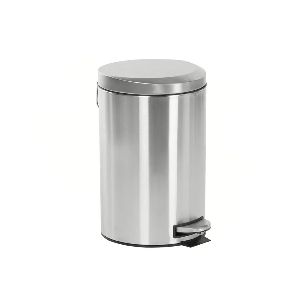 PAPELERA INOX PP 25X25X39 12L MATE PLATEADO