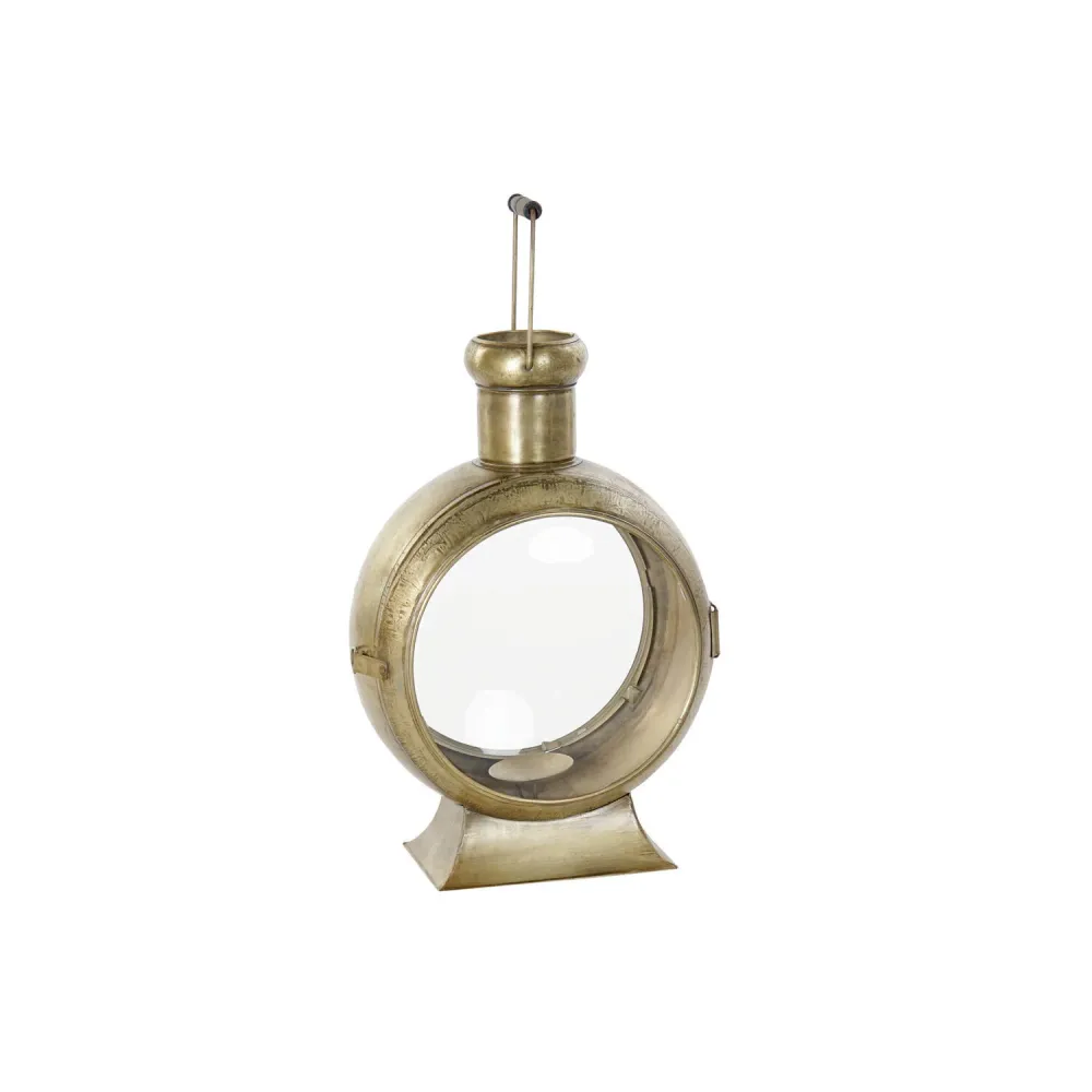 FAROLA ACERO CRISTAL 37X20X56 DORADO