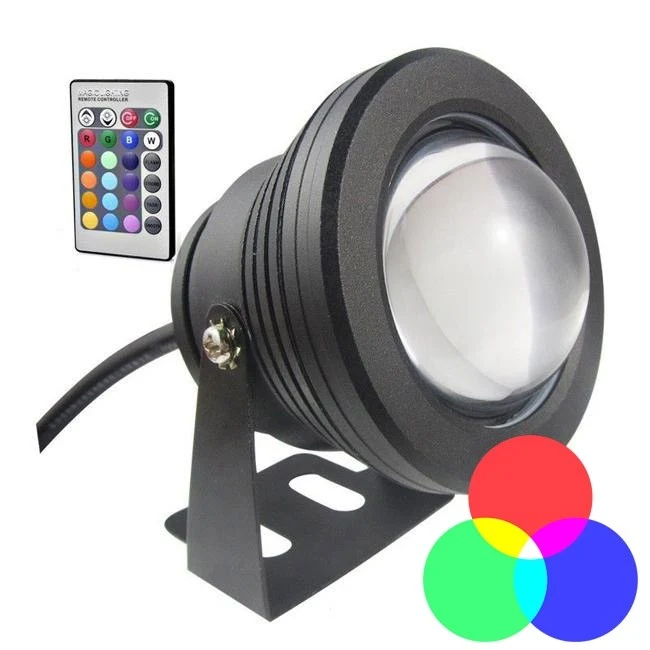Foco Superficie Estanco 12V IP67 Negro 10W RGB para Equipo de Radiografí Digital