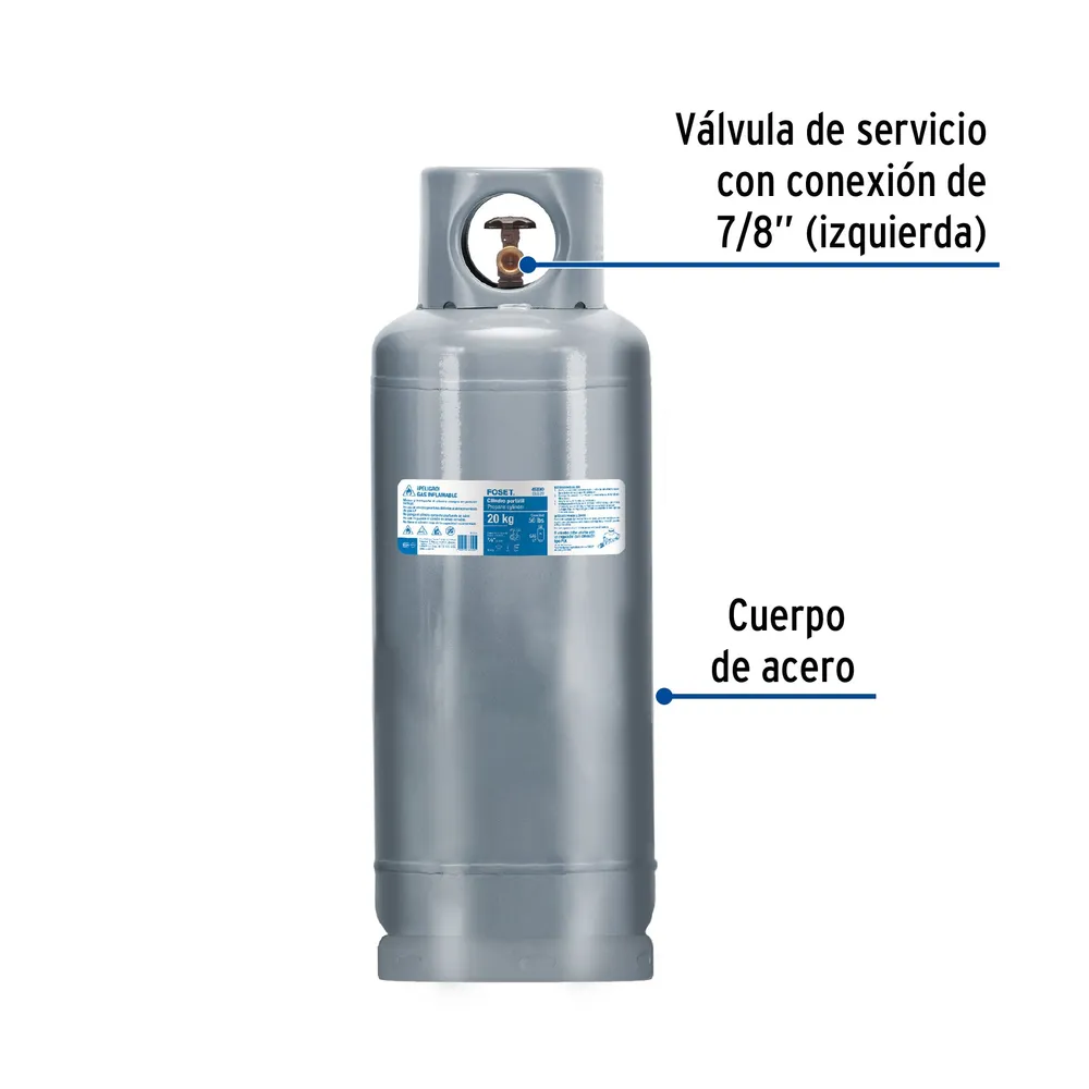Revelador de Rayos X Cilindro portátil para gas LP, 20kg (44lb) Foset