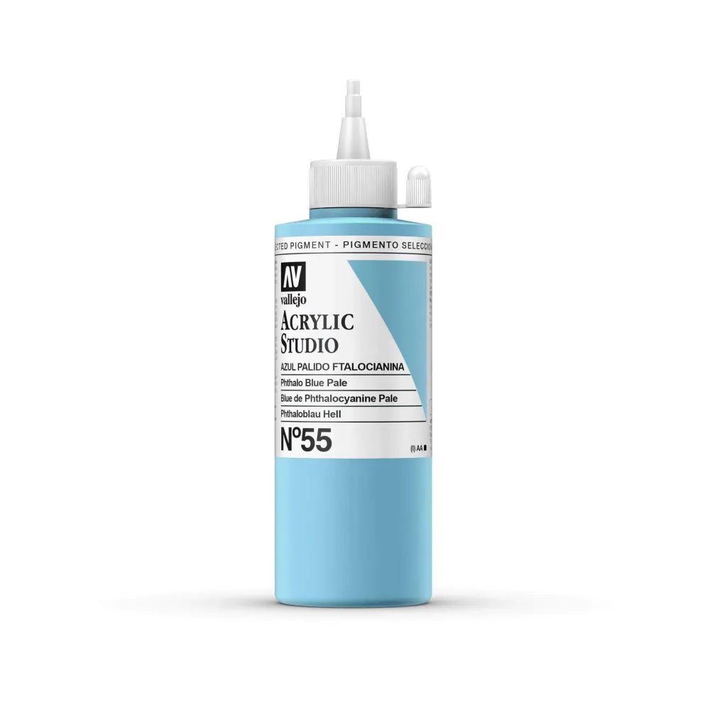 Vallejo acrilico studio 200ml 55 azul palido ftalocianina