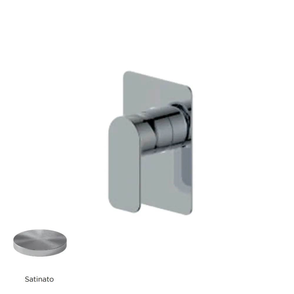 Miscelatore monocomando da incasso per doccia RubiFlux serie Azzurro - Cromo spazzolato