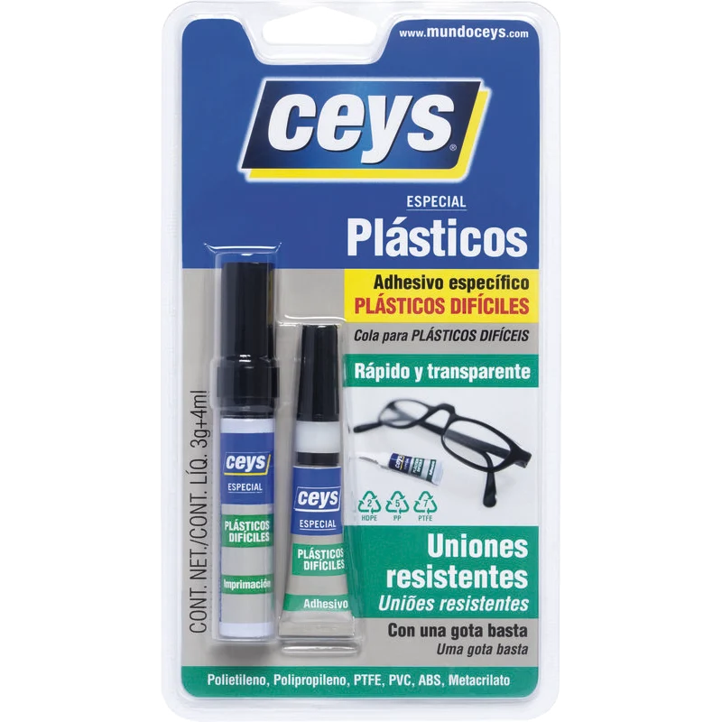 Adhesivos plásticos difíciles Ceys en Bolsa de 500 Unidades