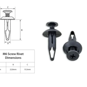 Remache plástico M6 BOLT en Bolsa de 500 Unidades