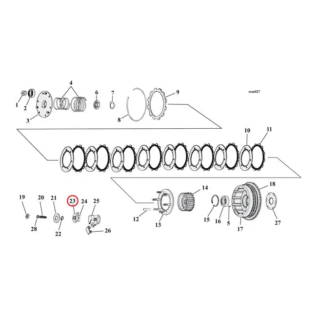 Unión Remachada Clutch Outer Ramp Harley-Davidson